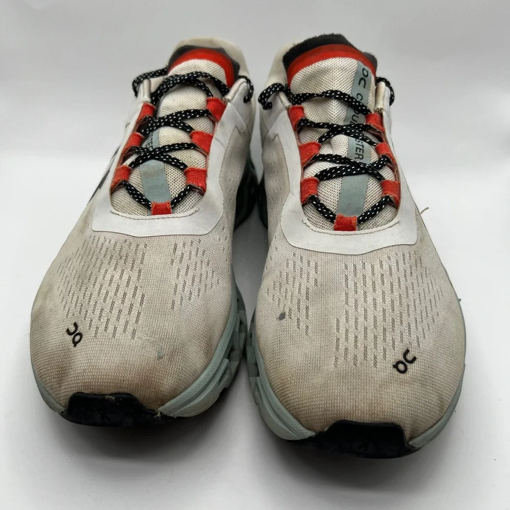 On Cloudmonster Mens Running Shoes Frost Surf Grey Orange sneakers Size 11.5